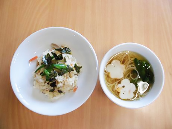 ちらし寿司とそうめん汁